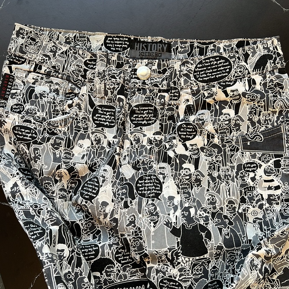 Vintage Simpsons Iceberg denim jeans black, gray, white size 28 - Picture 1 of 7